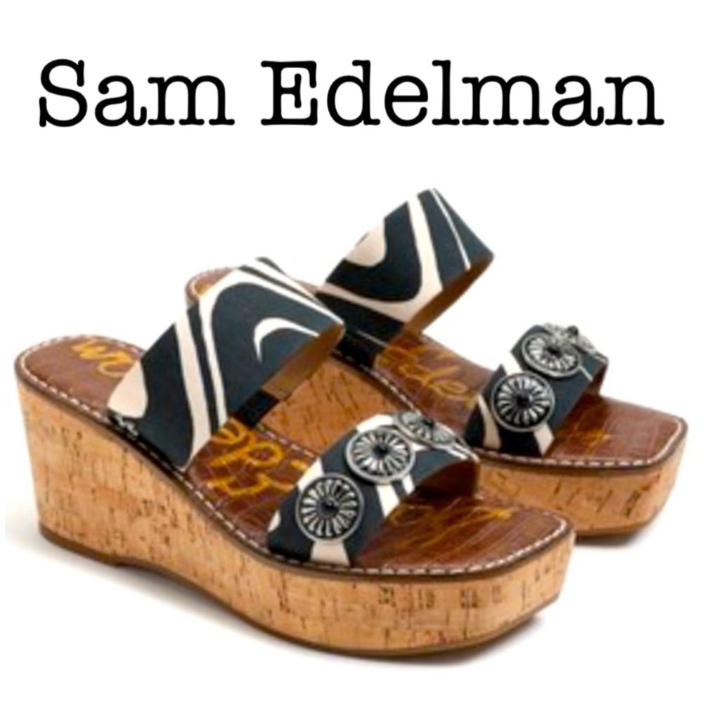 New Sam Edelman Abril Wedge Platform Sandals Size 6.5
